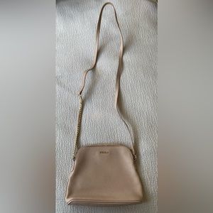Furla Shoulder Handbag with gold chain strap accent